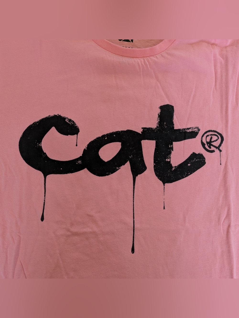Black Paint CAT Flamingo Pink T-shirt